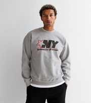 New Look Grey Marl NY Logo Sweatshirt